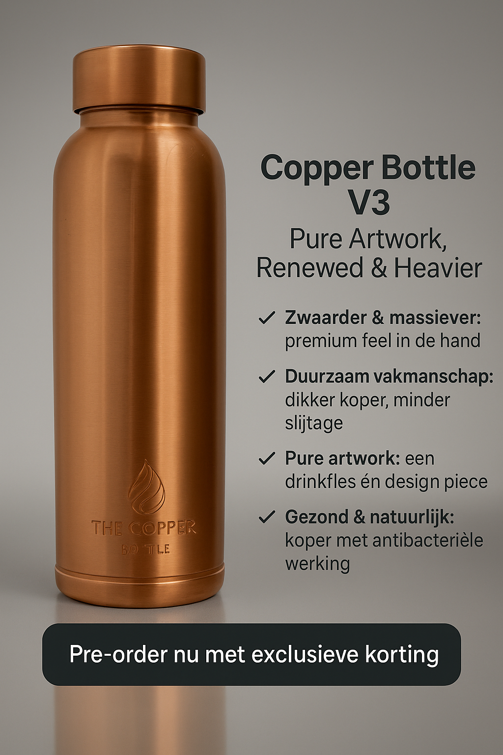 Copper Bottle V3 – The New Edition: Pure Artwork in Copper