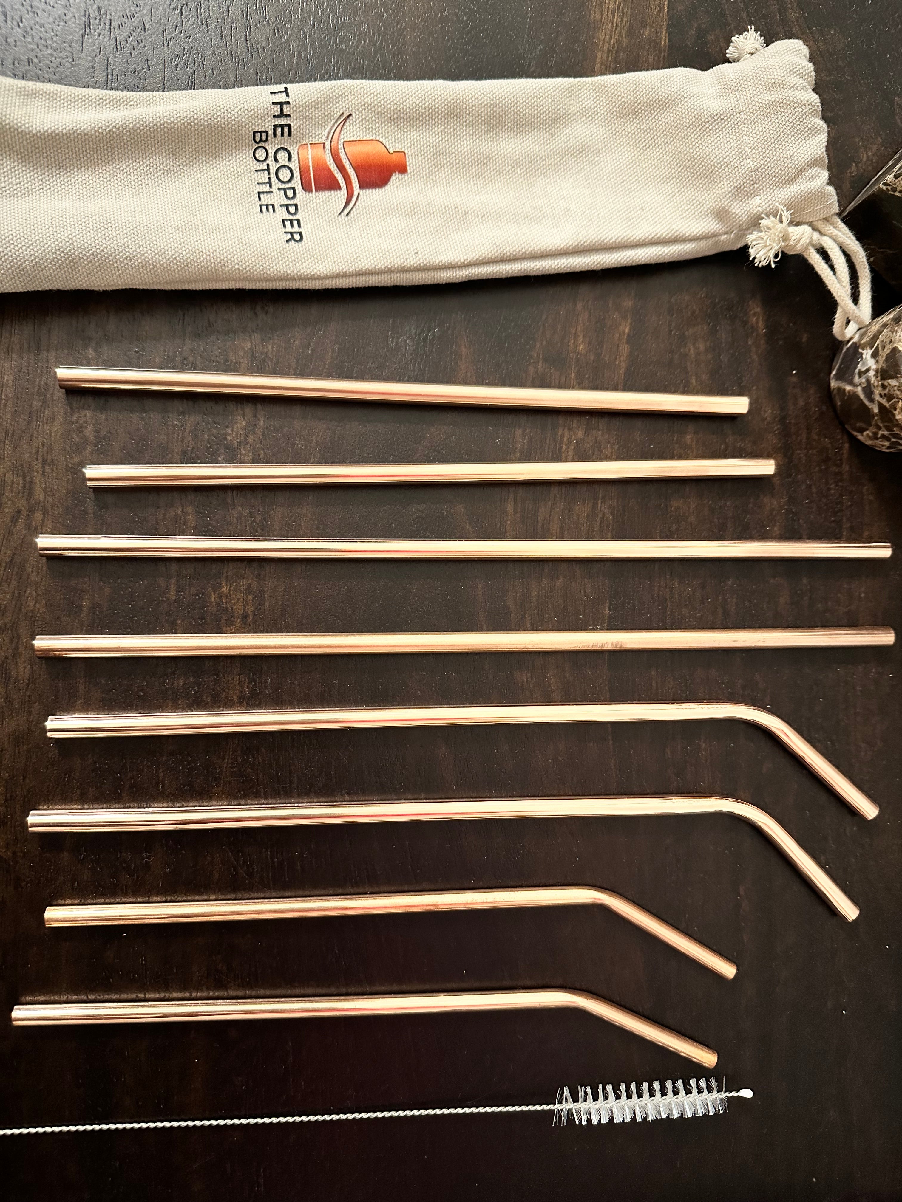 Pure Copper Straw Set of 8