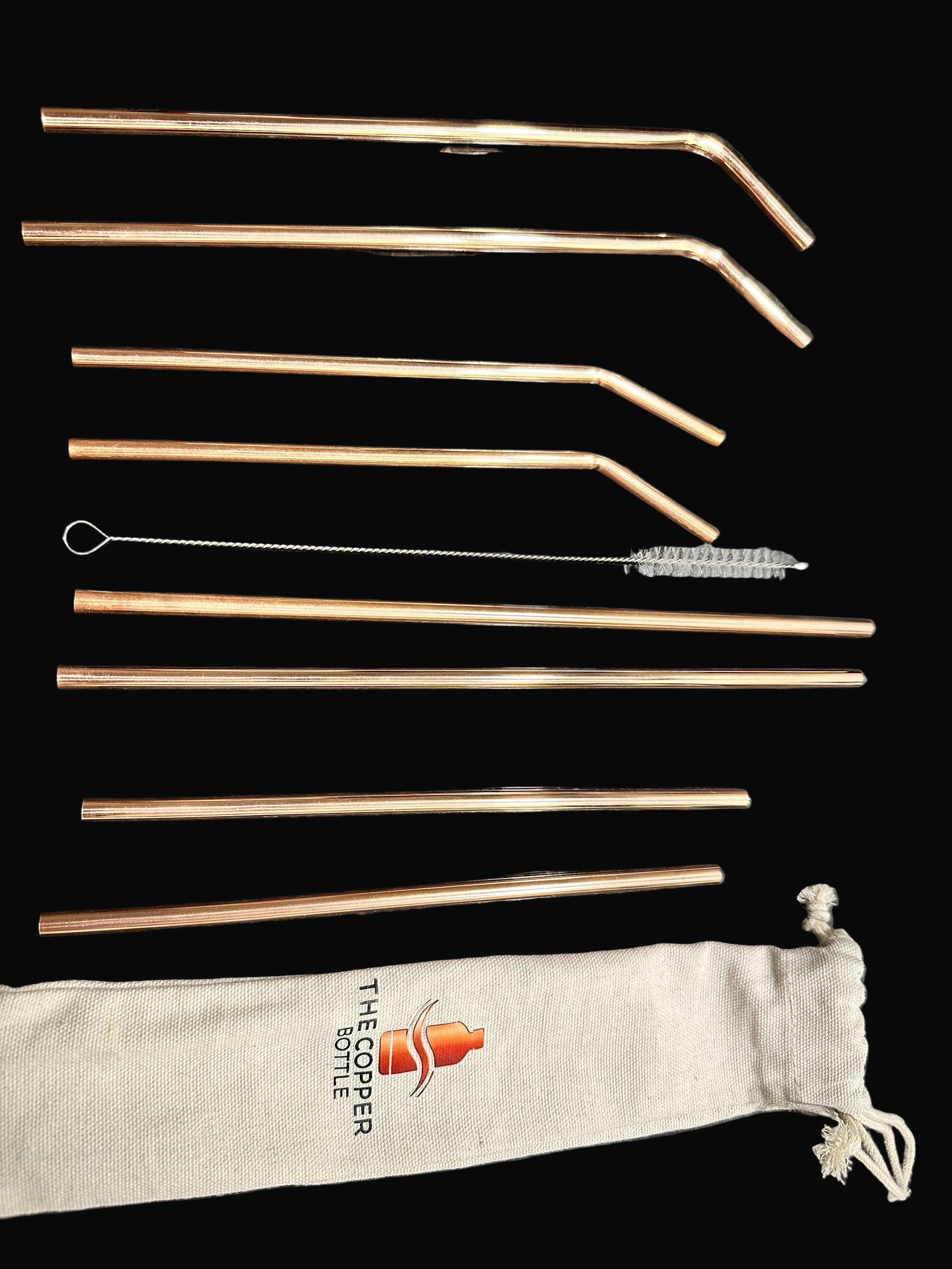 Pure Copper Straw Set of 8